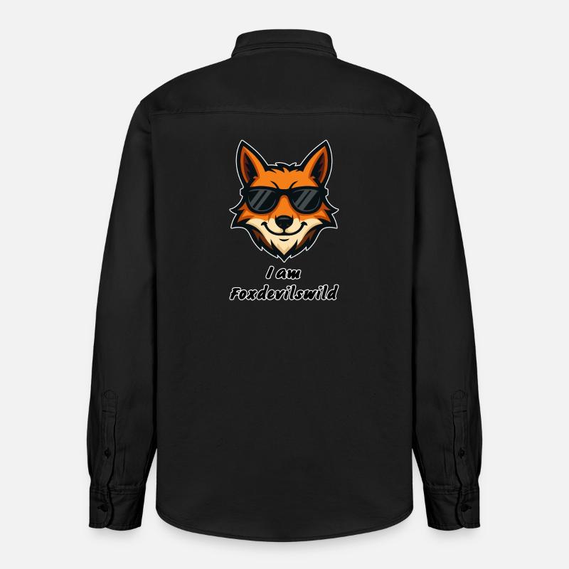 Foxdevilswild - I am Foxdevilswild - be cool - Relaxed Fit Unisex Organic Hemd von Stanley/Stella - washed Black