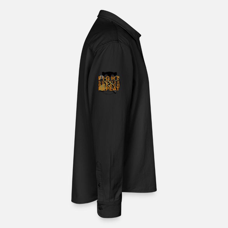Combat Survie Pause Répéter - Chemise unisexe coupe décontractée bio Stanley/Stella - noir délavé