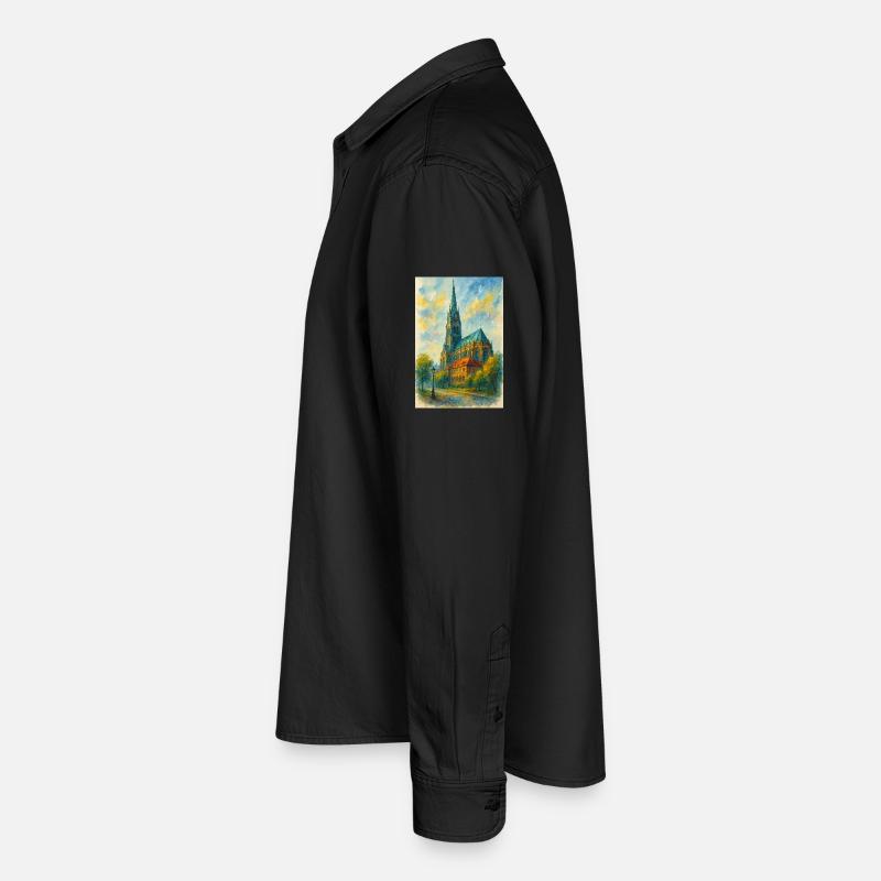 Gothische Kirche im impressionistischen Stil Relaxed Fit Unisex Organic Hemd von Stanley/Stella