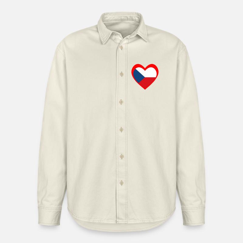 Červené Srdce Česko - Chemise unisexe coupe décontractée bio Stanley/Stella - écru doux
