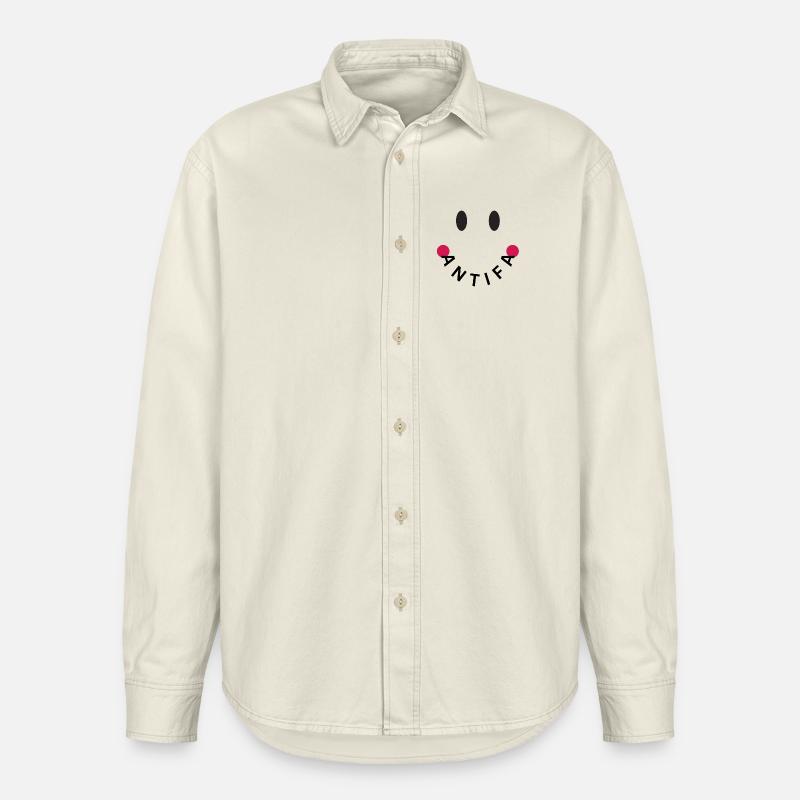 Original Antifa amical - Chemise unisexe coupe décontractée bio Stanley/Stella - écru doux
