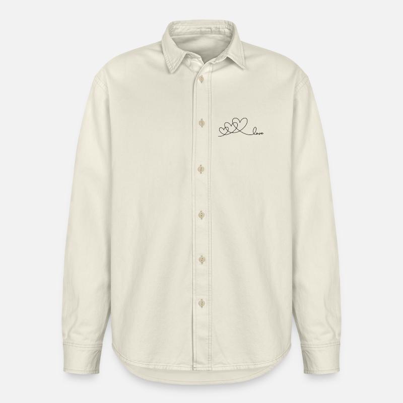 Amour - Chemise unisexe coupe décontractée bio Stanley/Stella - écru doux