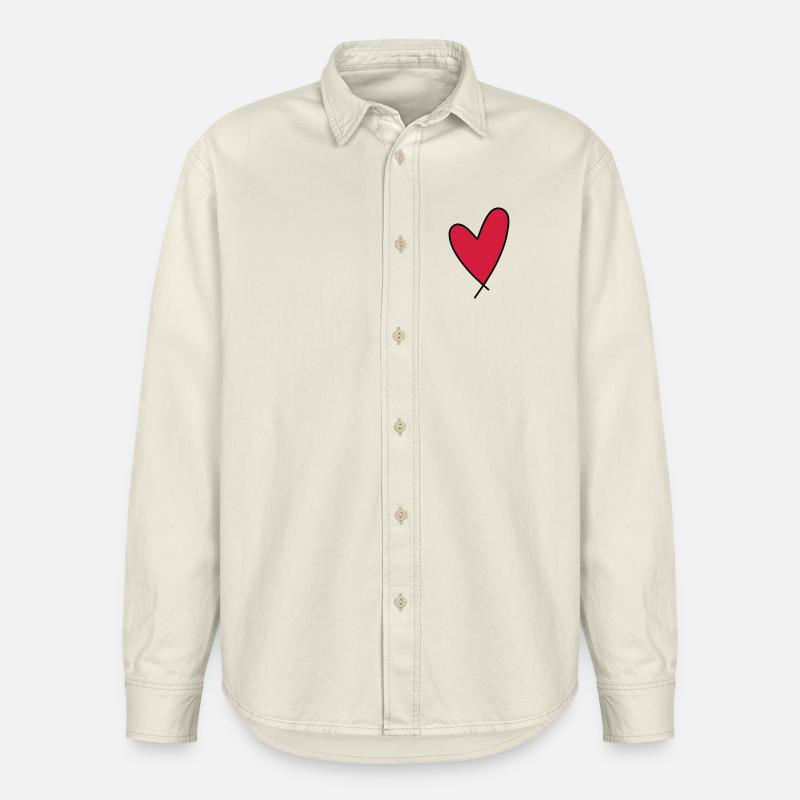 Symbol Herz - Relaxed Fit Unisex Organic Hemd von Stanley/Stella - Natur