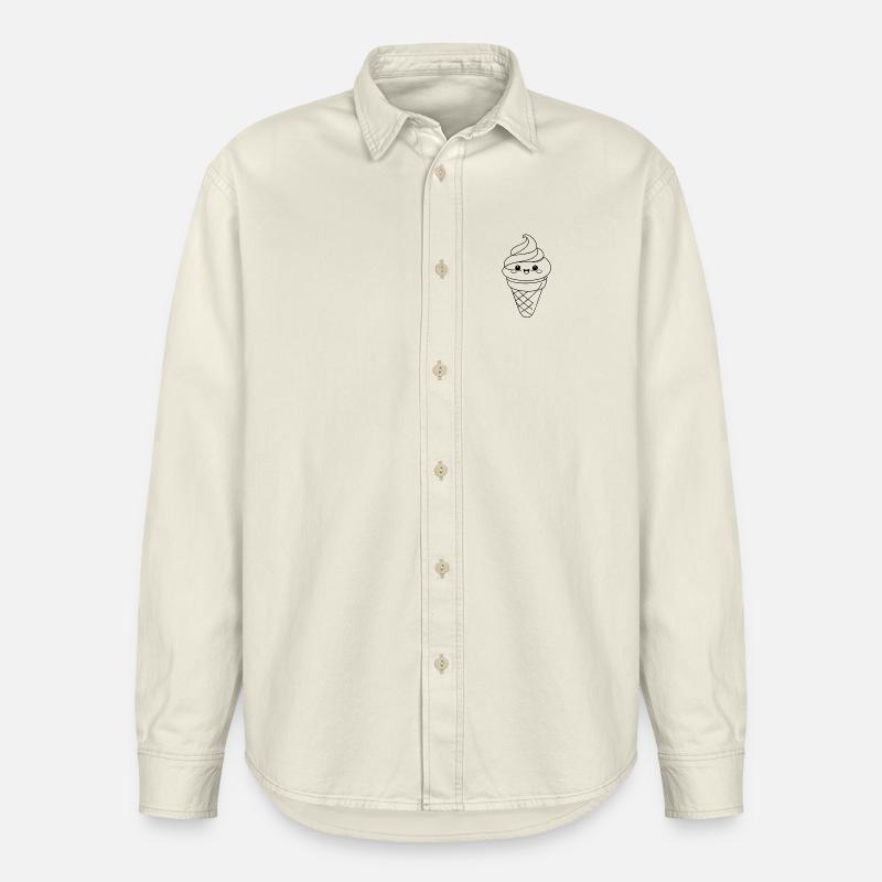 Softeis Eiscreme Icon Minimal Statement - Relaxed Fit Unisex Organic Shirt by Stanley/Stella - soft Ecru