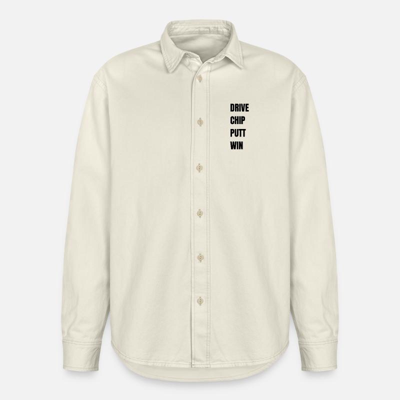 Golf Drive Chip Putt Win - Relaxed Fit Unisex Organic Hemd von Stanley/Stella - Natur