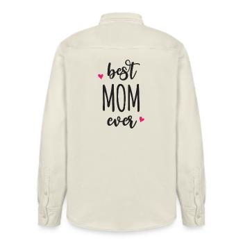 Beste Mutter aller Zeiten - Relaxed Fit Unisex Organic Hemd von Stanley/Stella - Natur - Hinten - AI Model Male 178 light (178cm)