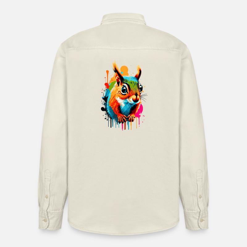 Eichhörnchen Sciurus - Squirrel Farbenfroh - Relaxed Fit Unisex Organic Hemd von Stanley/Stella - Natur