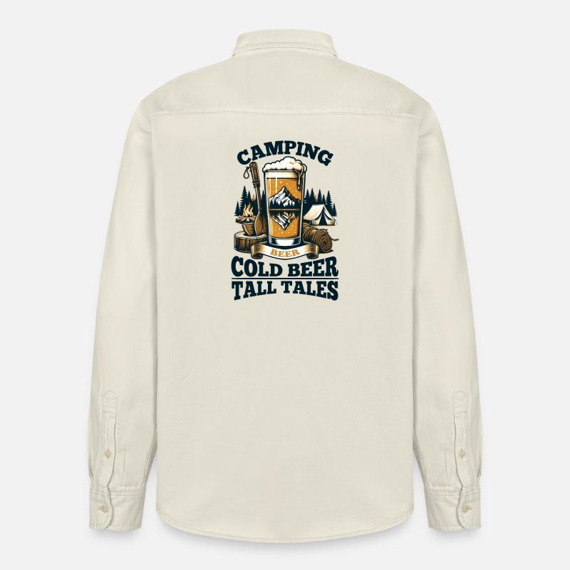 Camping: Kaltes Bier, Märchen! - Relaxed Fit Unisex Organic Hemd von Stanley/Stella - Natur