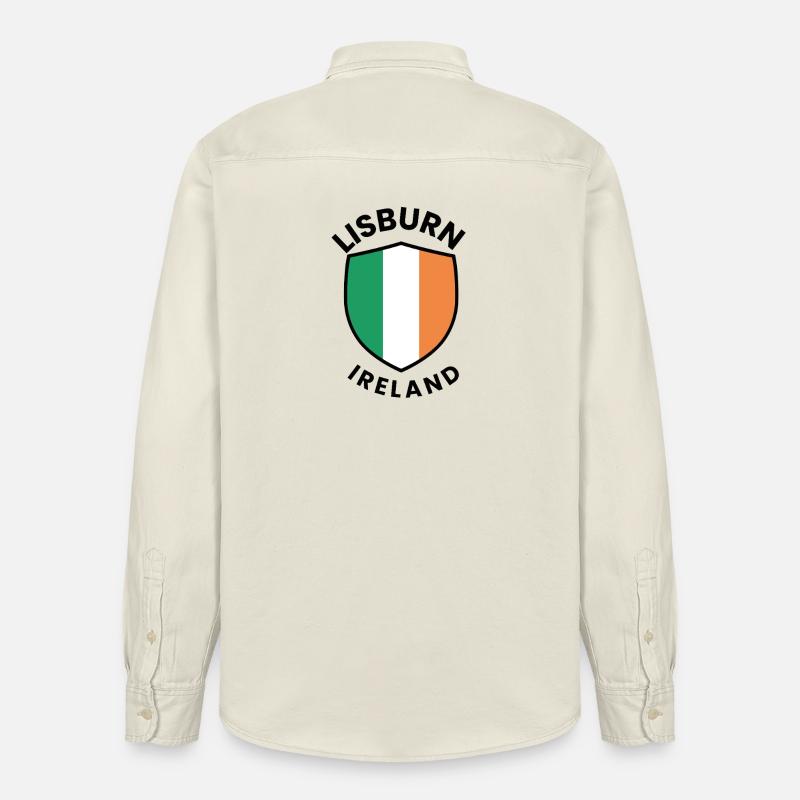 Drapeau d’Irlande de Lisburn - Chemise unisexe coupe décontractée bio Stanley/Stella - écru doux
