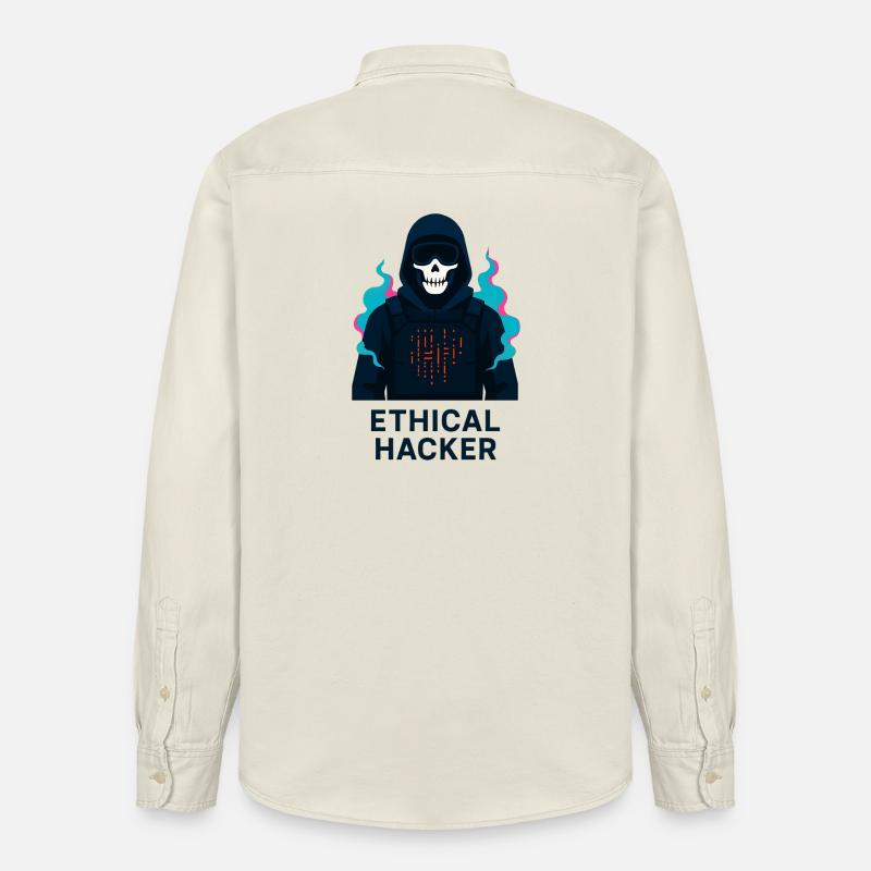 Hacker Ethique - Cybersécurité - Chemise unisexe coupe décontractée bio Stanley/Stella - écru doux