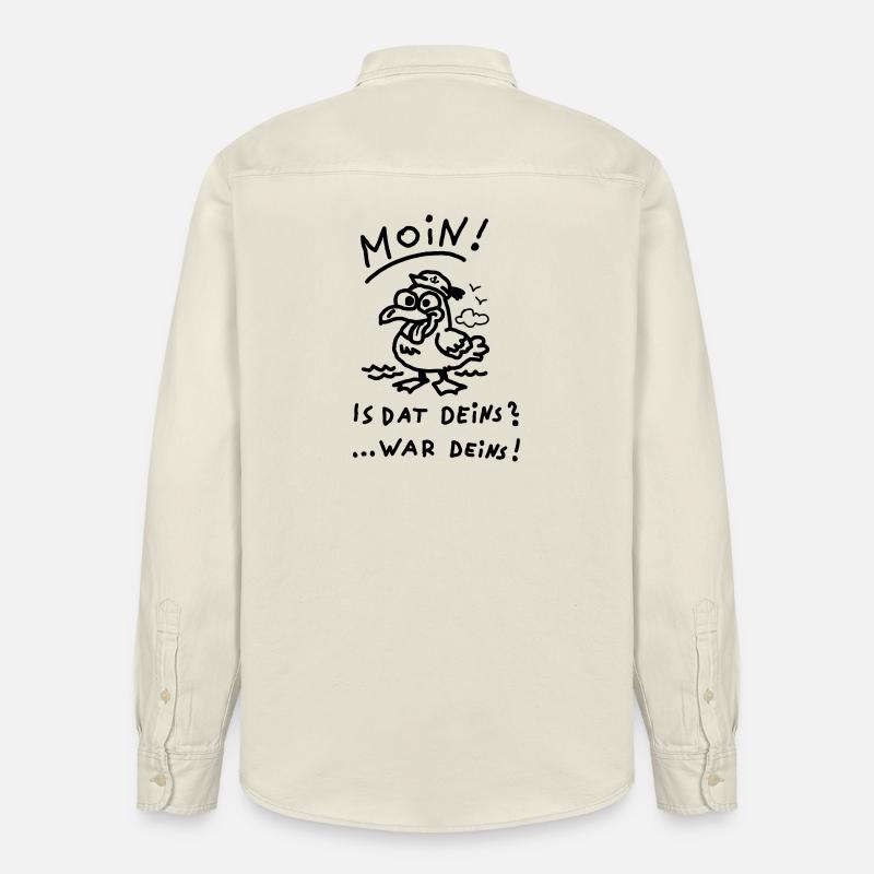 Moin Möwe War Deins Lustiger Spruch  - Relaxed Fit Unisex Organic Hemd von Stanley/Stella - Natur