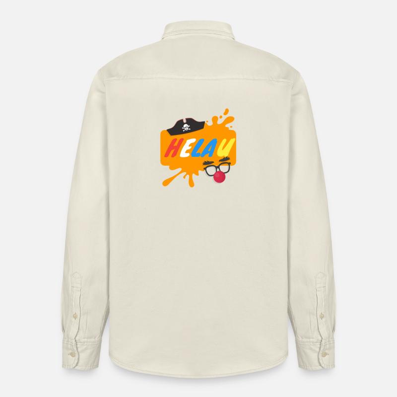 Helau Splash Karnevaldesign - Relaxed Fit Unisex Organic Hemd von Stanley/Stella - Natur