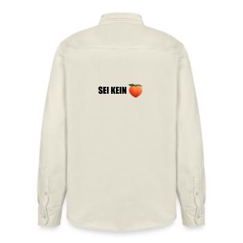 Don't be a Peach - Relaxed Fit Unisex Organic Shirt by Stanley/Stella - soft Ecru - Back - AI Model Male 178 light (178cm)