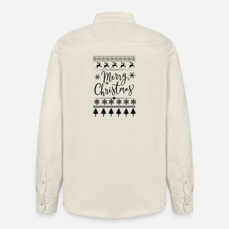 Joyeux Noël Scripté - Chemise unisexe coupe décontractée bio Stanley/Stella - écru doux