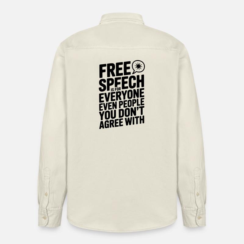 La liberté d’expression est pour tout le monde, même pour les gens que vous n’aimez pas - Chemise unisexe coupe décontractée bio Stanley/Stella - écru doux