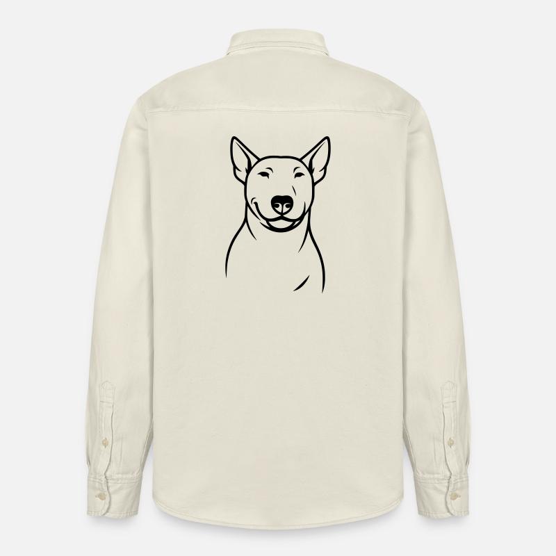 Silhouette stylisée du Bull Terrier - Chemise unisexe coupe décontractée bio Stanley/Stella - écru doux