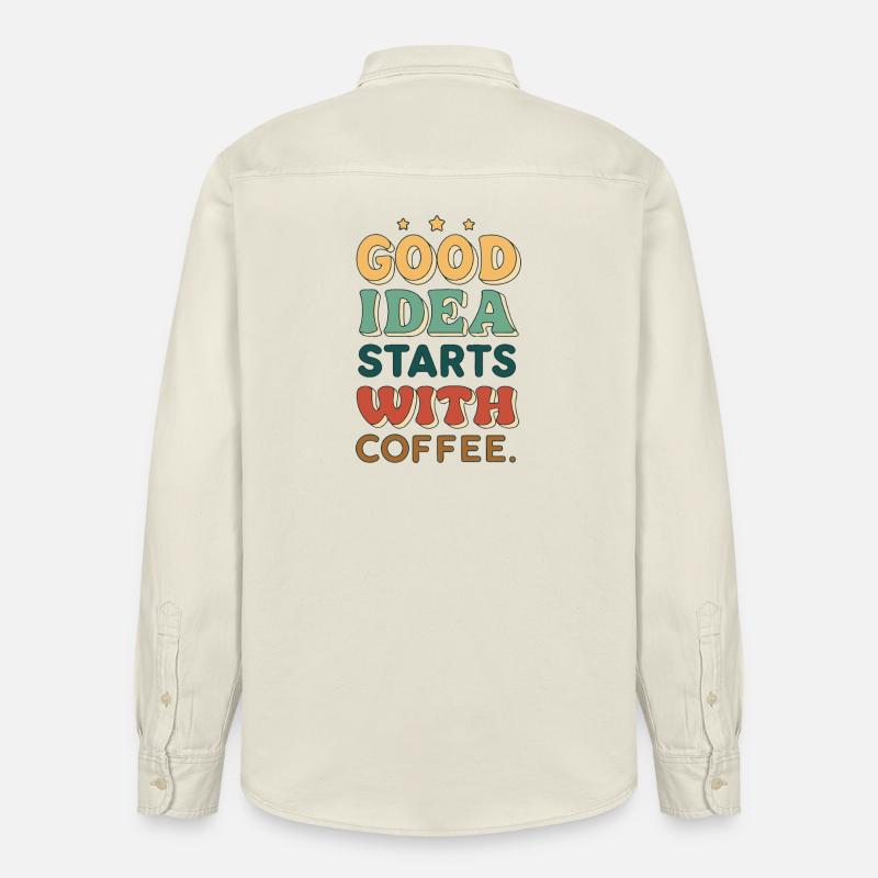 Die gute Idee beginnt mit Kaffee - Relaxed Fit Unisex Organic Hemd von Stanley/Stella - Natur
