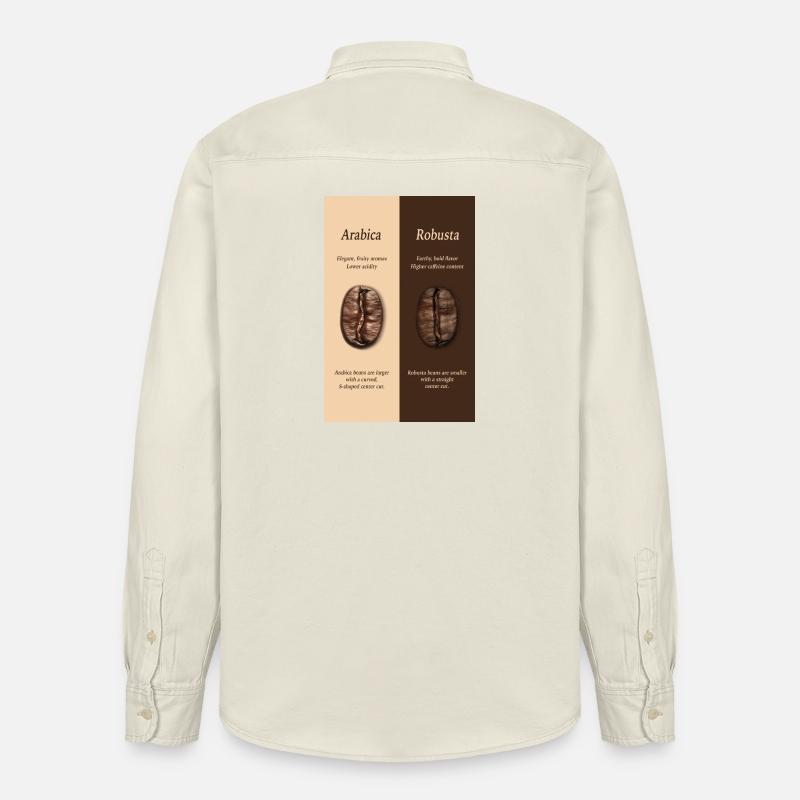 Arabica vs Robusta Coffee Guide Poster - Relaxed Fit Unisex Organic Hemd von Stanley/Stella - Natur