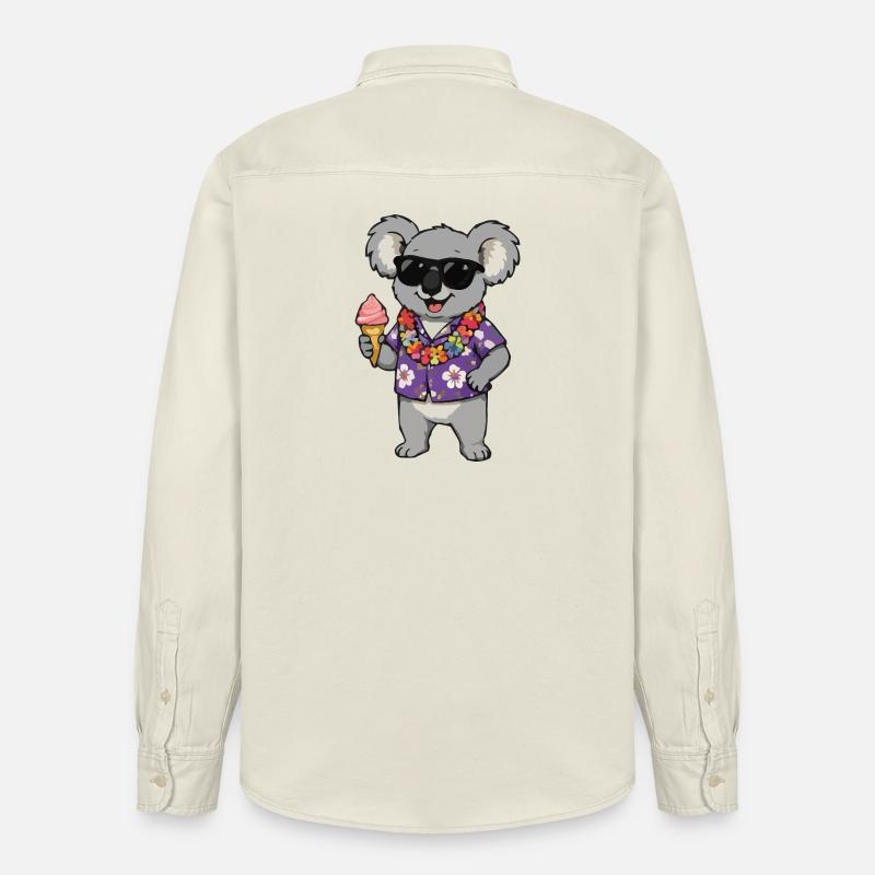 Glace hawaïenne Koala - Chemise unisexe coupe décontractée bio Stanley/Stella - écru doux
