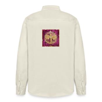 Weihnachtskugel Engelzauber Sonja Ariel von Staden - Relaxed Fit Unisex Organic Hemd von Stanley/Stella - Natur - Hinten - AI Model Male 178 light (178cm)