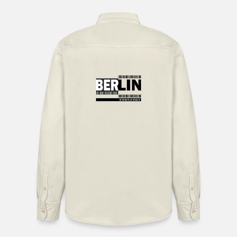 BERLIN - code-barres - Chemise unisexe coupe décontractée bio Stanley/Stella - écru doux