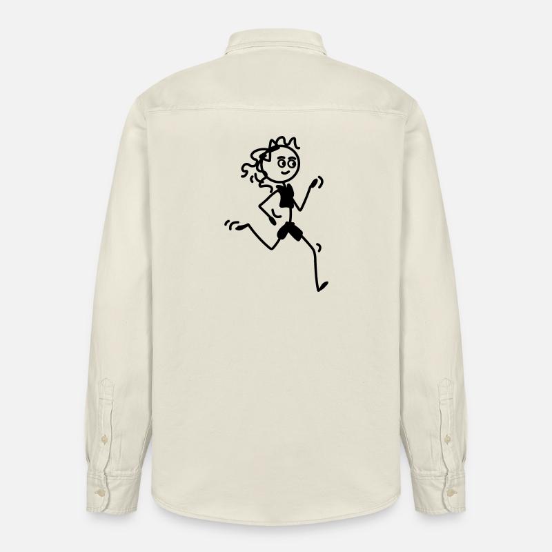 Läuferin Mädchen oder Frau - Relaxed Fit Unisex Organic Hemd von Stanley/Stella - Natur