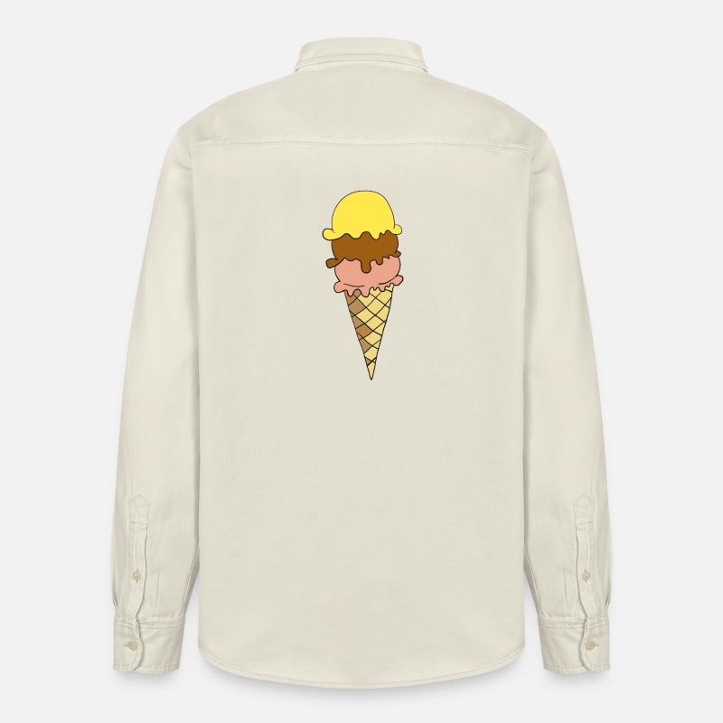 Gelbe Eiscreme Dreier-Sortiment - Relaxed Fit Unisex Organic Hemd von Stanley/Stella - Natur