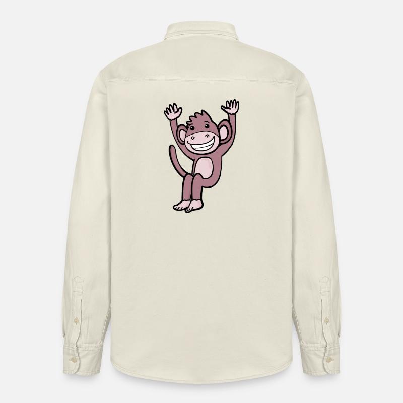 Mignon singe qui rit - Chemise unisexe coupe décontractée bio Stanley/Stella - écru doux