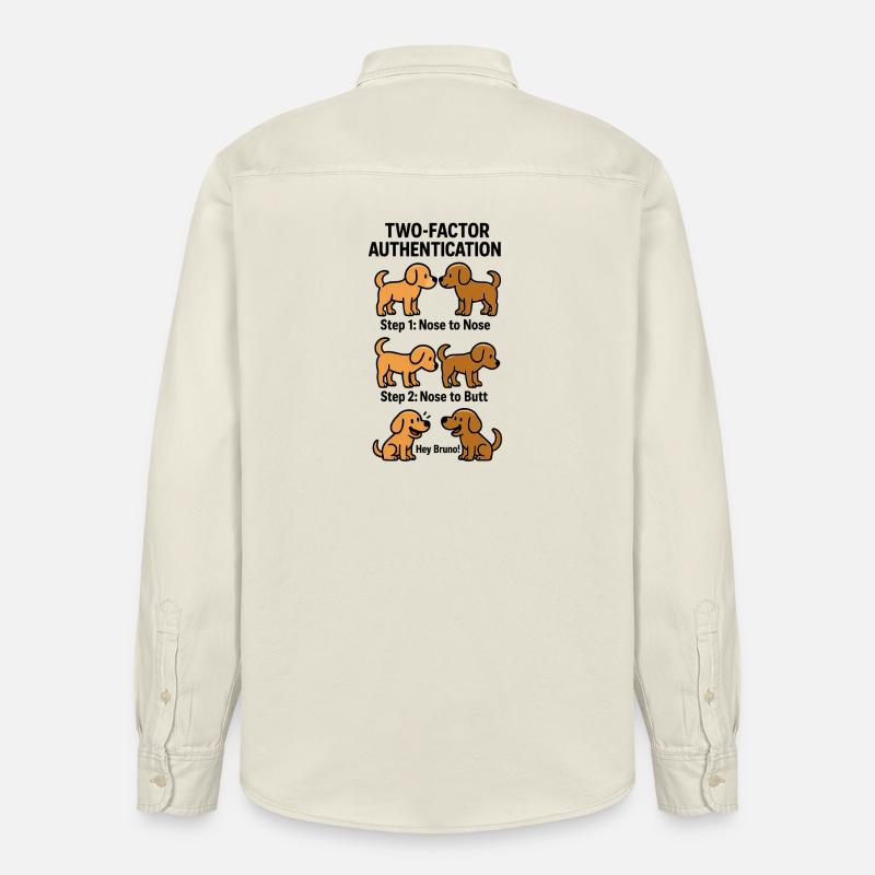 Two Factor Authentication Hunde - Relaxed Fit Unisex Organic Hemd von Stanley/Stella - Natur