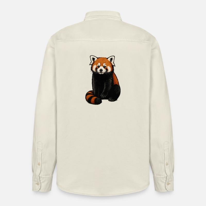 Illustration de câlin de panda roux - Chemise unisexe coupe décontractée bio Stanley/Stella - écru doux