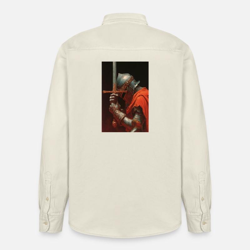 Chevalier médiéval avec épée - Chemise unisexe coupe décontractée bio Stanley/Stella - écru doux