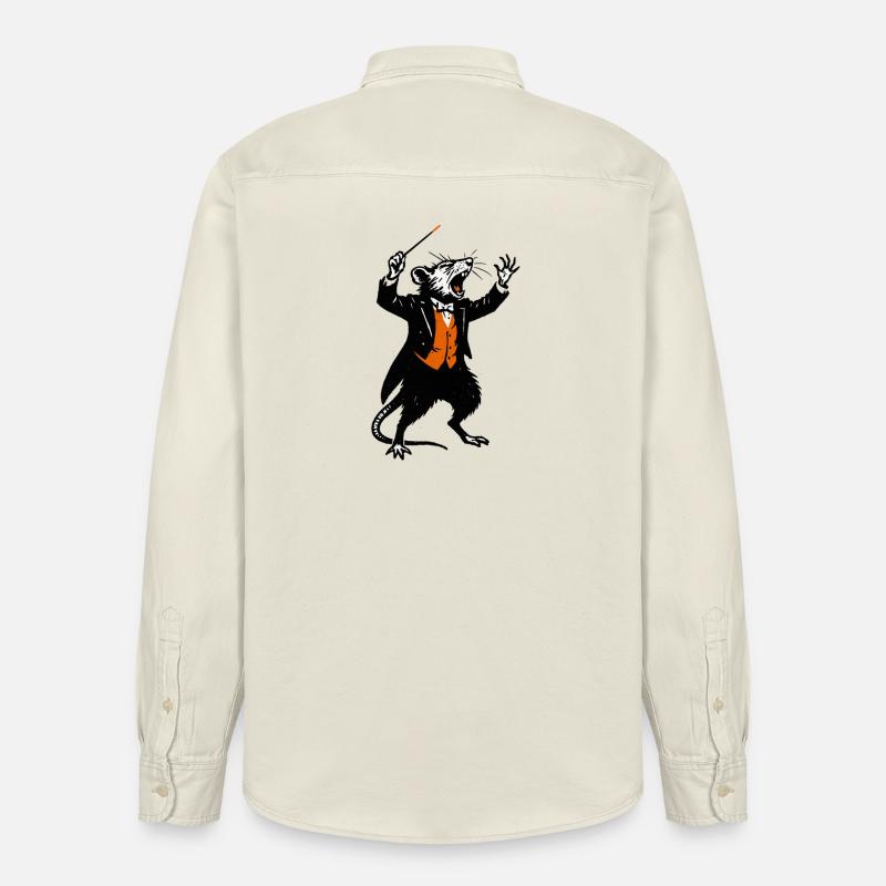 Ratte als Dirigent im Smoking - Relaxed Fit Unisex Organic Hemd von Stanley/Stella - Natur