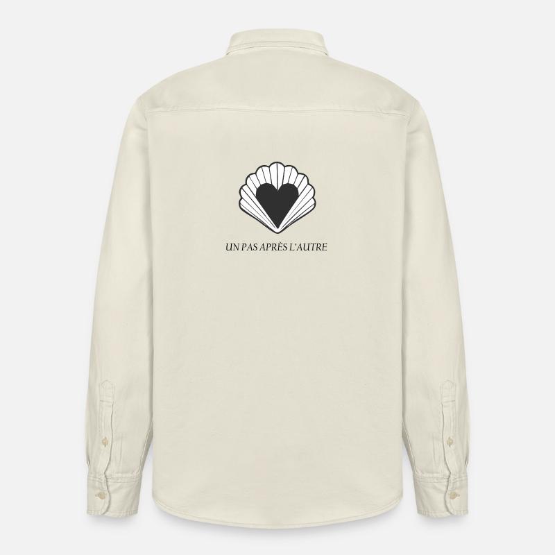 Saint Jacques de Compostelle - Cœur en coquille  - Chemise unisexe coupe décontractée bio Stanley/Stella - écru doux