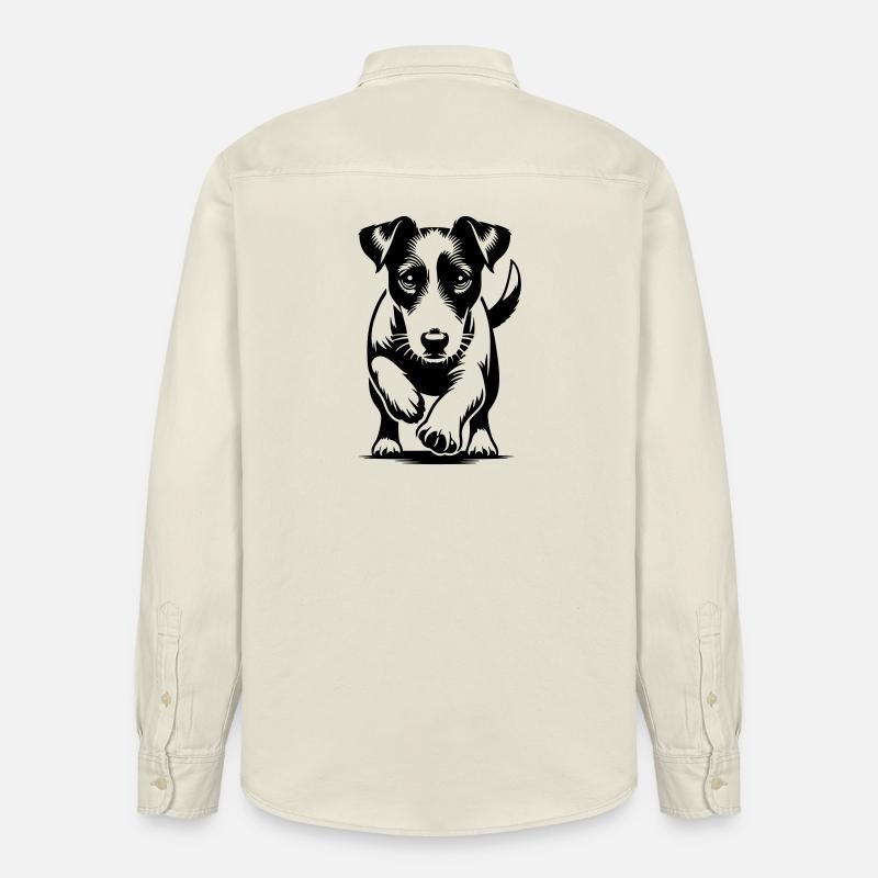 Jack Russell Terrier - Chemise unisexe coupe décontractée bio Stanley/Stella - écru doux