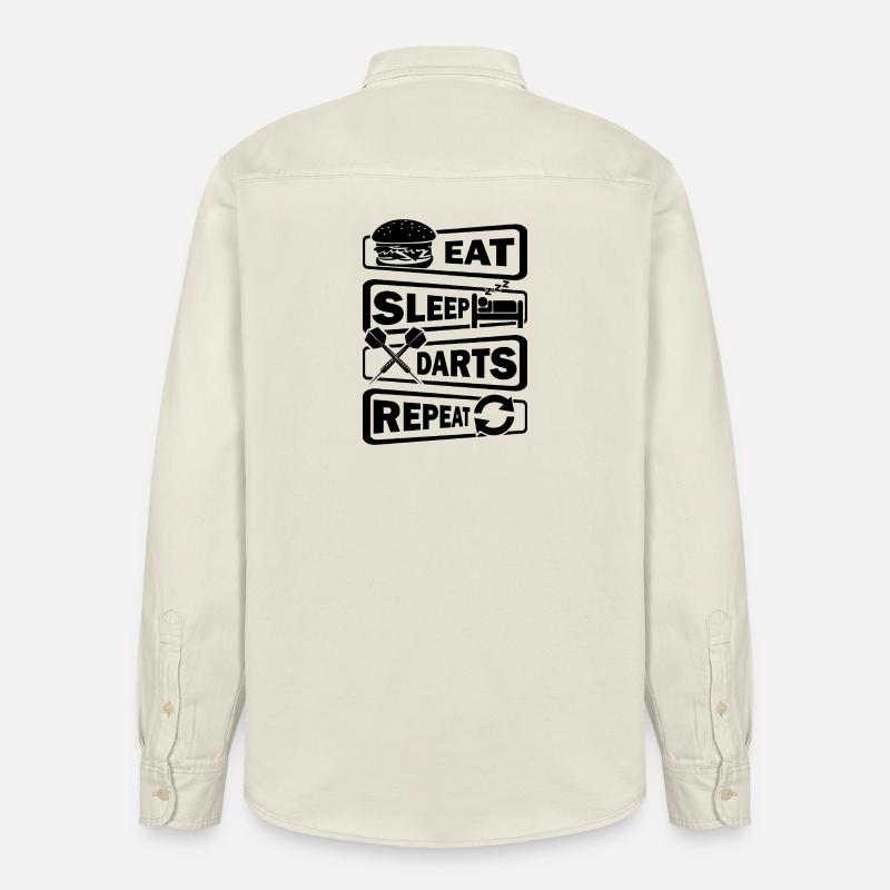 Fléchettes, fléchettes, mange, dorm, fléchettes, répétez. - Chemise unisexe coupe décontractée bio Stanley/Stella - écru doux