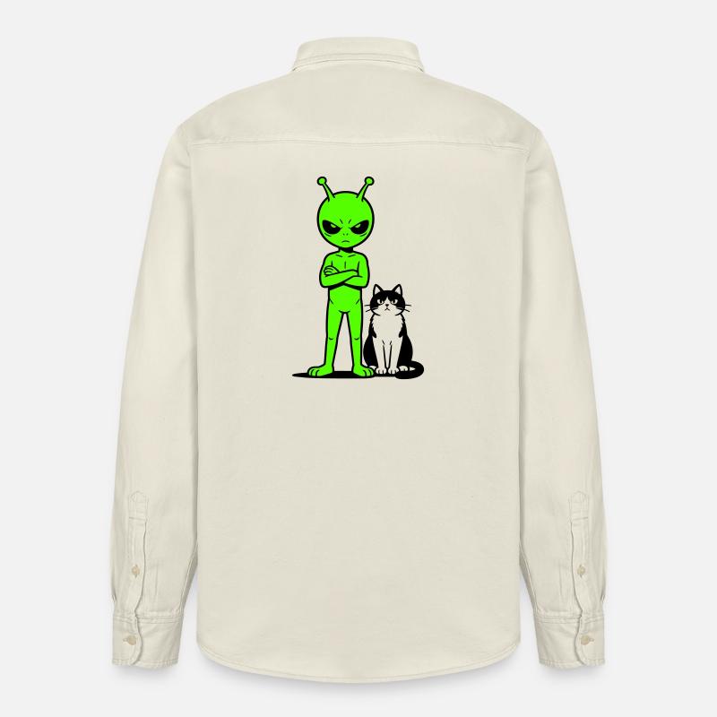 Humour comique extraterrestre - Chemise unisexe coupe décontractée bio Stanley/Stella - écru doux