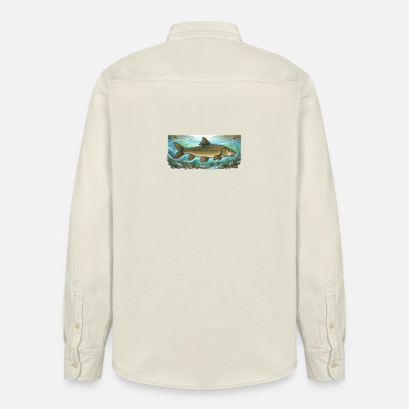 Pêche au barbeau Pêche - Chemise unisexe coupe décontractée bio Stanley/Stella - écru doux