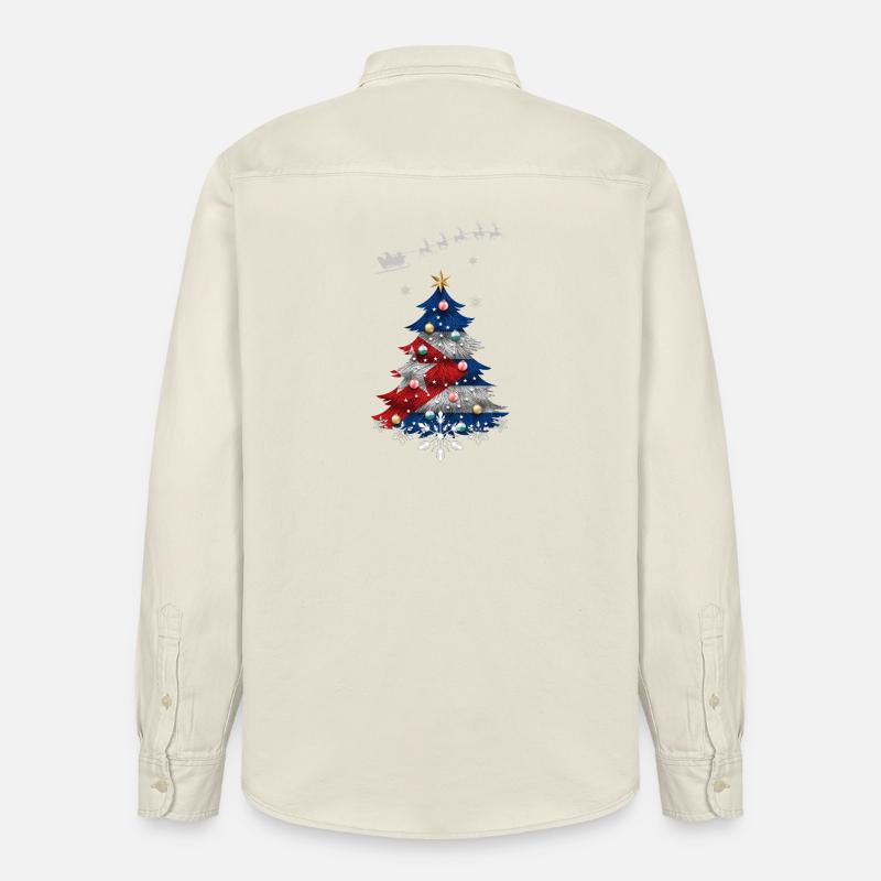Sapin de Noël avec drapeau cubain - Chemise unisexe coupe décontractée bio Stanley/Stella - écru doux