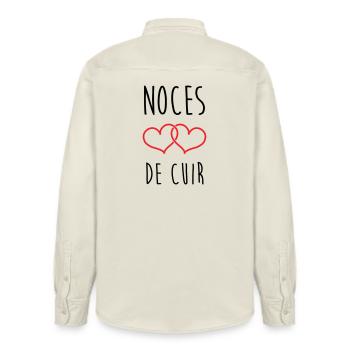 noces de cuir 2 ans d'amour - Chemise unisexe coupe décontractée bio Stanley/Stella - écru doux - Dos - AI Model Male 178 light (178cm)