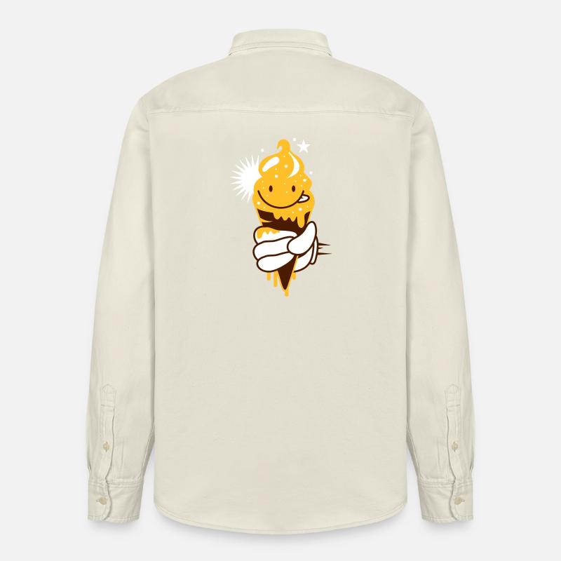 Glace kawaii à la main - Chemise unisexe coupe décontractée bio Stanley/Stella - écru doux