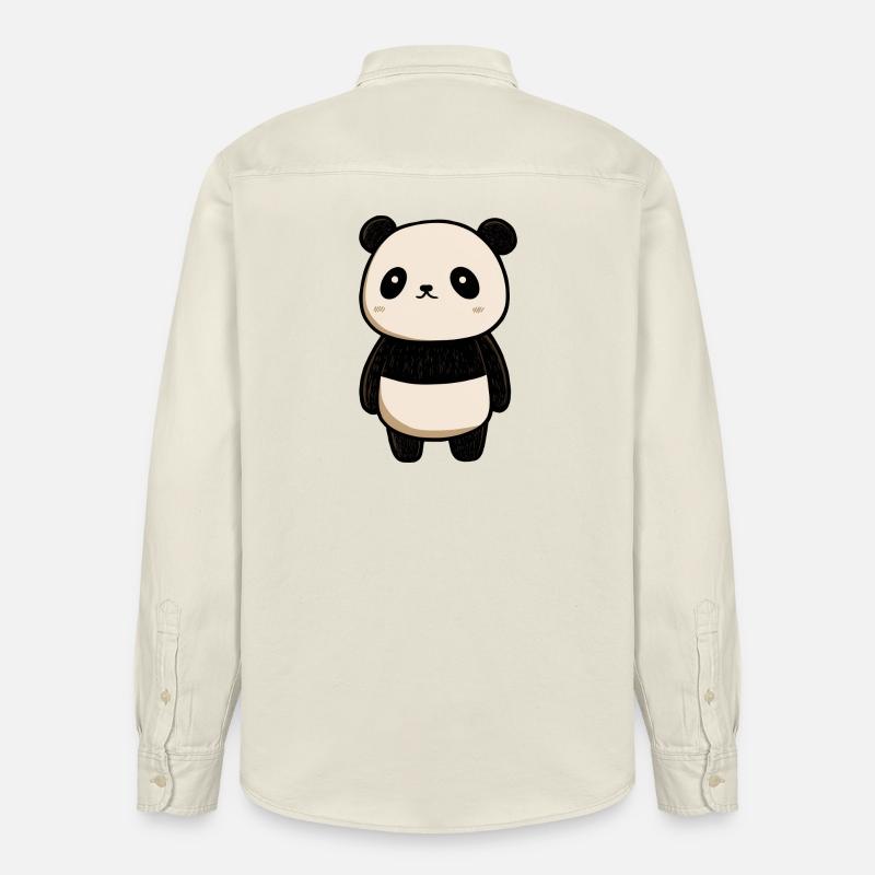 dessin panda, panda mignon, bébé panda - Chemise unisexe coupe décontractée bio Stanley/Stella - écru doux