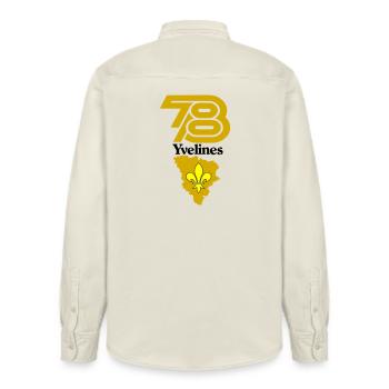 78 Yvelines - Relaxed Fit Unisex Organic Shirt by Stanley/Stella - soft Ecru - Back - AI Model Male 178 light (178cm)