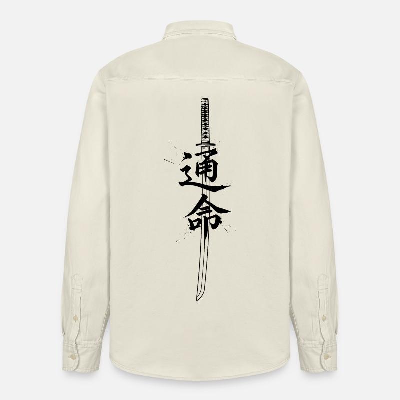Chemise katana samouraï, Japon - Chemise unisexe coupe décontractée bio Stanley/Stella - écru doux