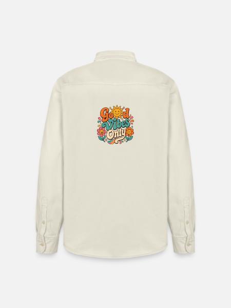 Good Vibe's Only Retro Floral - Relaxed Fit Unisex Organic Shirt by Stanley/Stella - soft Ecru