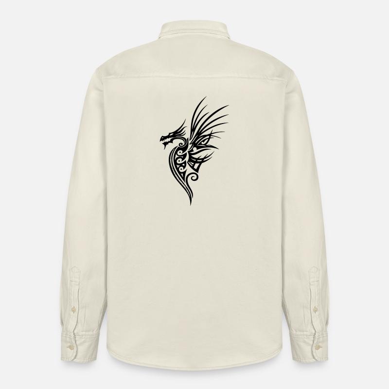 Drache mit großen Flügeln - Relaxed Fit Unisex Organic Hemd von Stanley/Stella - Natur