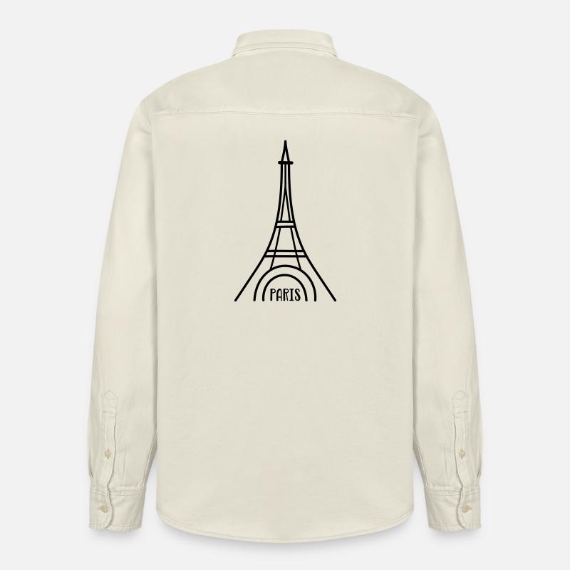 Paris mit Eiffelturm - Relaxed Fit Unisex Organic Hemd von Stanley/Stella - Natur