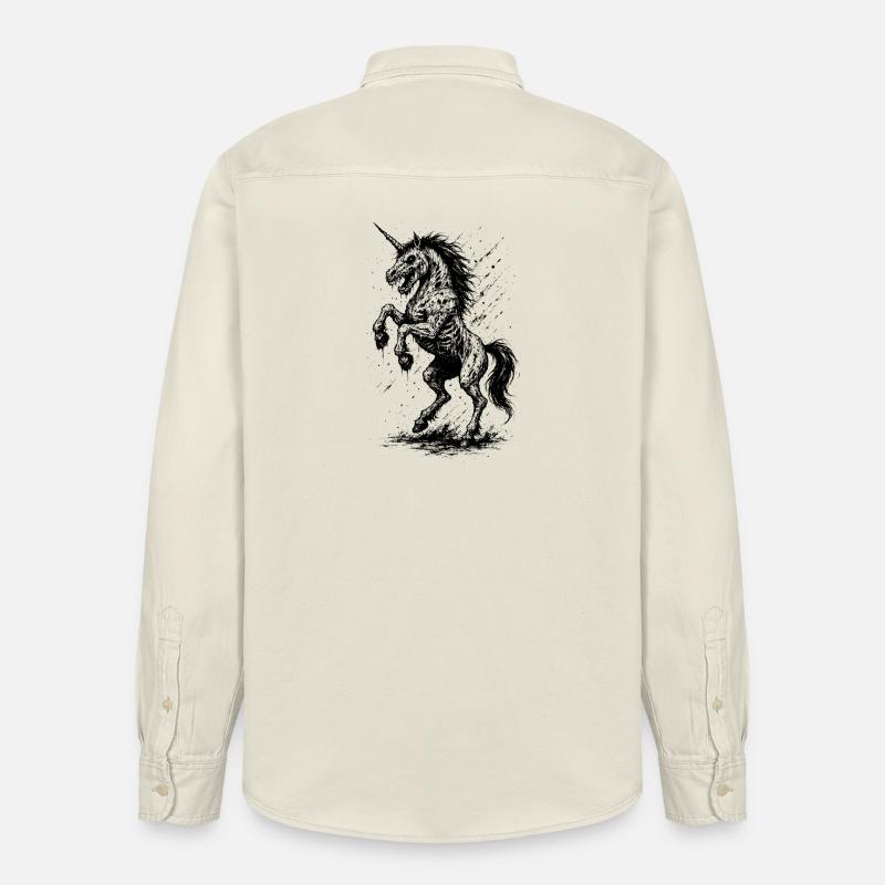 Einhorn Dämmerung - Relaxed Fit Unisex Organic Hemd von Stanley/Stella - Natur