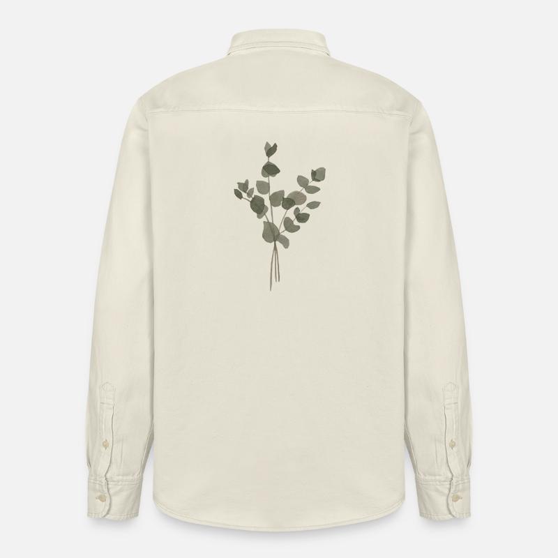 Eucalyptus à l’Aquarelle - Chemise unisexe coupe décontractée bio Stanley/Stella - écru doux