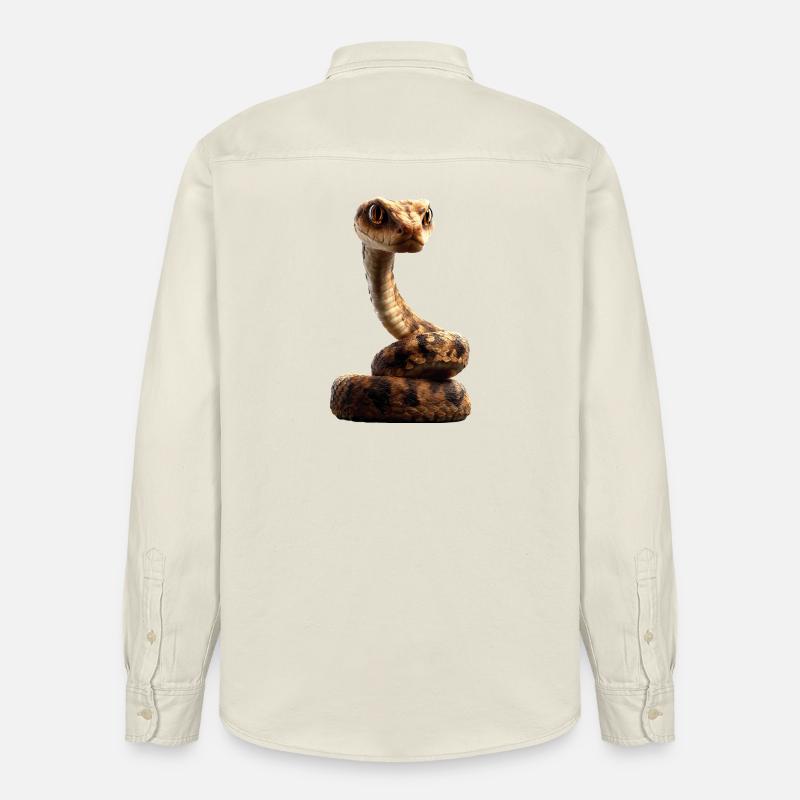 snake, python, cobra, rattlesnake, snakes - Relaxed Fit Unisex Organic Shirt by Stanley/Stella - soft Ecru