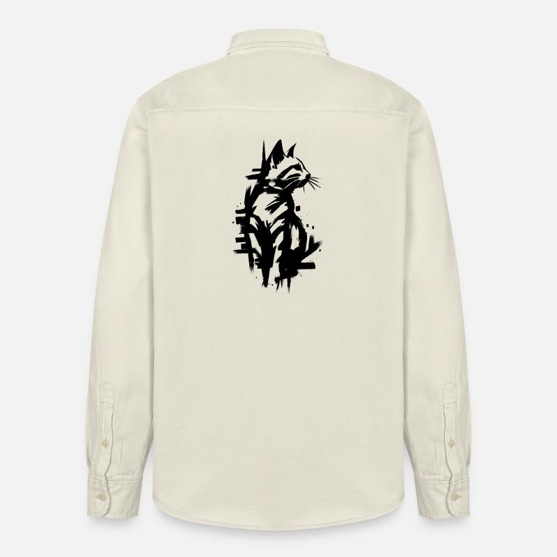 Conception de graffiti noir chat - Chemise unisexe coupe décontractée bio Stanley/Stella - écru doux